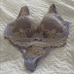 Intimissimi Elegant Lace Women Intimates Set in Lavender and Cream